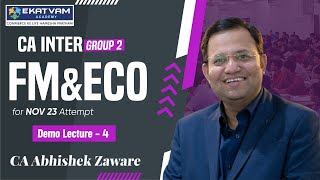 CA Inter FM ECO Demo Lecture 4 | CA Inter Online Classes | Fm Eco Group 2 | CA Abhishek Zaware