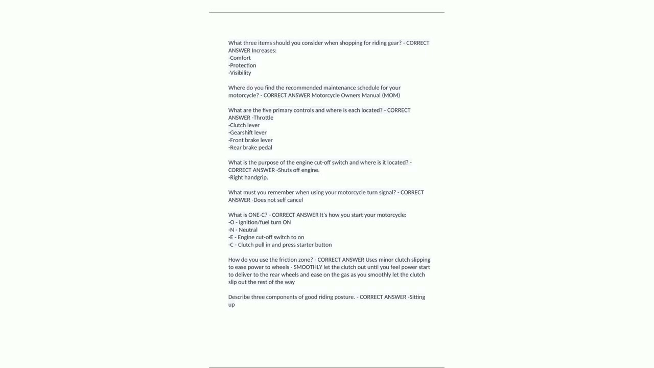 California Motorcycle Safety Program Test 156 Questions with Verified Answers100 CORRECT41