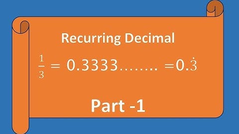 Recurring Decimal class 6 - Part 1