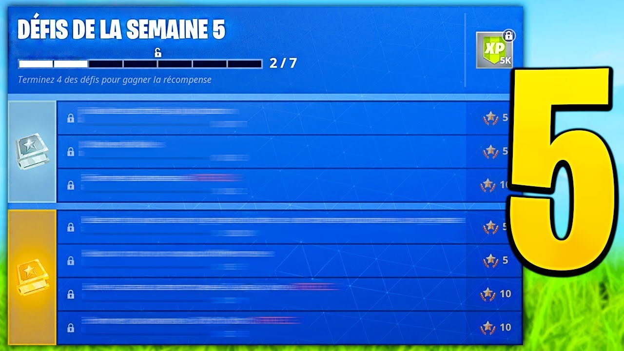 liste des defis de la semaine 5 saison 5 de fortnite battle royale - fortnite saison 5 defis