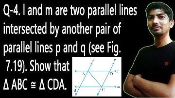 l and m are two parallel lines intersected by another pair of parallel lines p and q | triangles