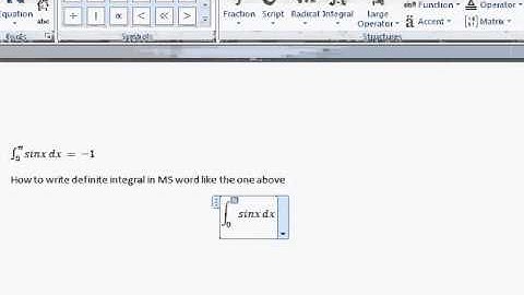 How to type definite integral equation in word