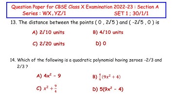 Q13 &  Q14 - The distance between the points ( 0 , 2√5 ) and ( -2√5 , 0 ) is; Which of the following