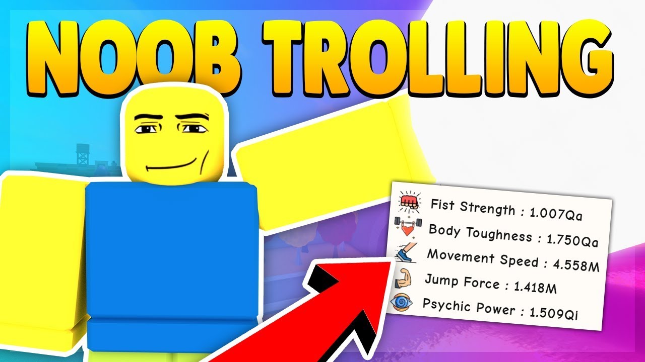 Noob Disguise Trolling 6 Roblox Super Power Training Simulator - 