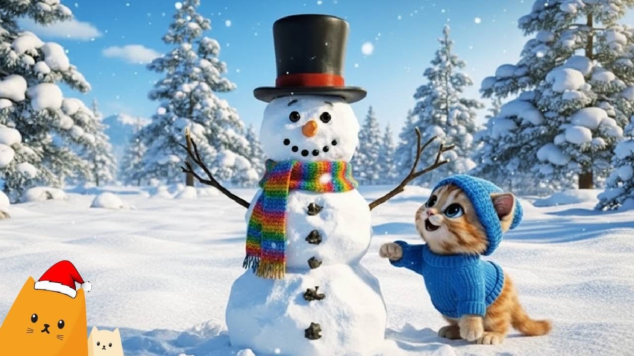 Ginger Kittens Build a SNOWMAN! ⛄✨😻 | Cozy Cocoa & Fireplace Fun