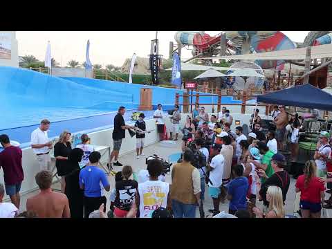 Dubai flow rider barrel at Yas Waterworld Waterpark Surf Machine Contest World Championship Awards