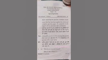 Mdu Bsc Computer science 2024 Operating system question paper #mdu #bsc #pyq #exam #computer