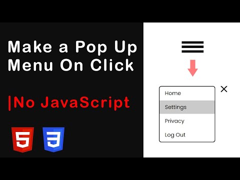 Make a Pop Up Menu On Click With HTML & CSS | No JavaScript