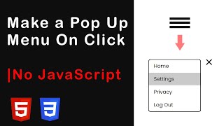 Make a Pop Up Menu On Click With HTML & CSS | No JavaScript
