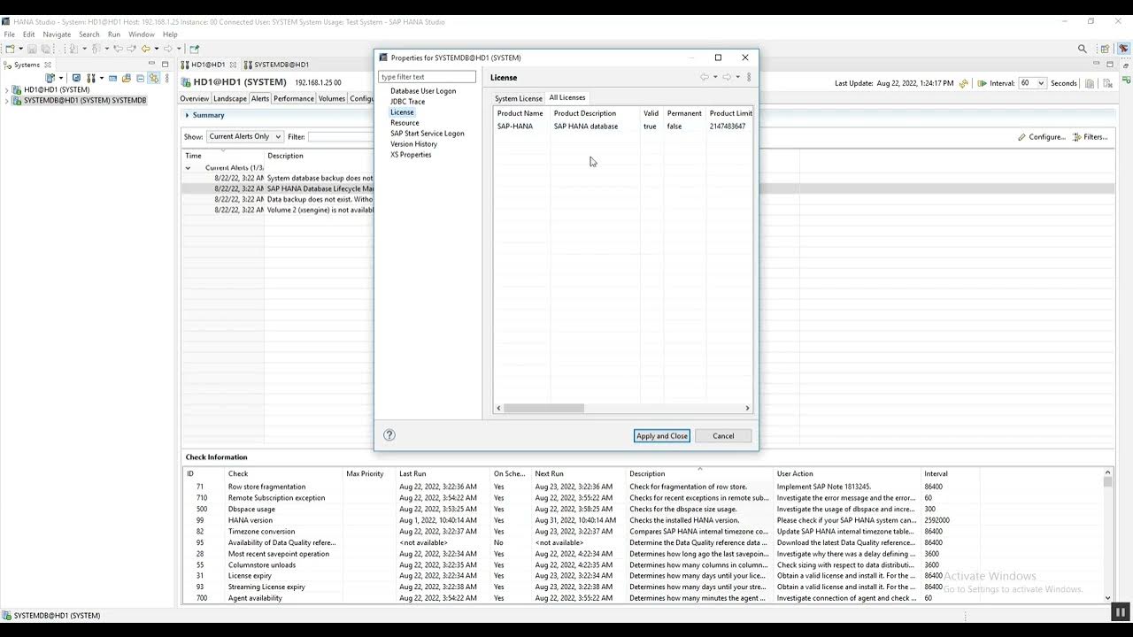 SAP HANA database license key YouTube