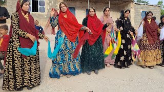 Big celebration: local customs of nomadic girls dancing in the mountains