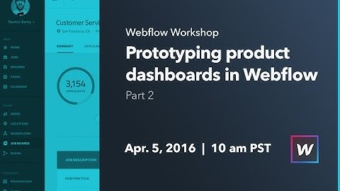Webflow Workshop #35: Prototyping product dashboards in Webflow (Part 2)