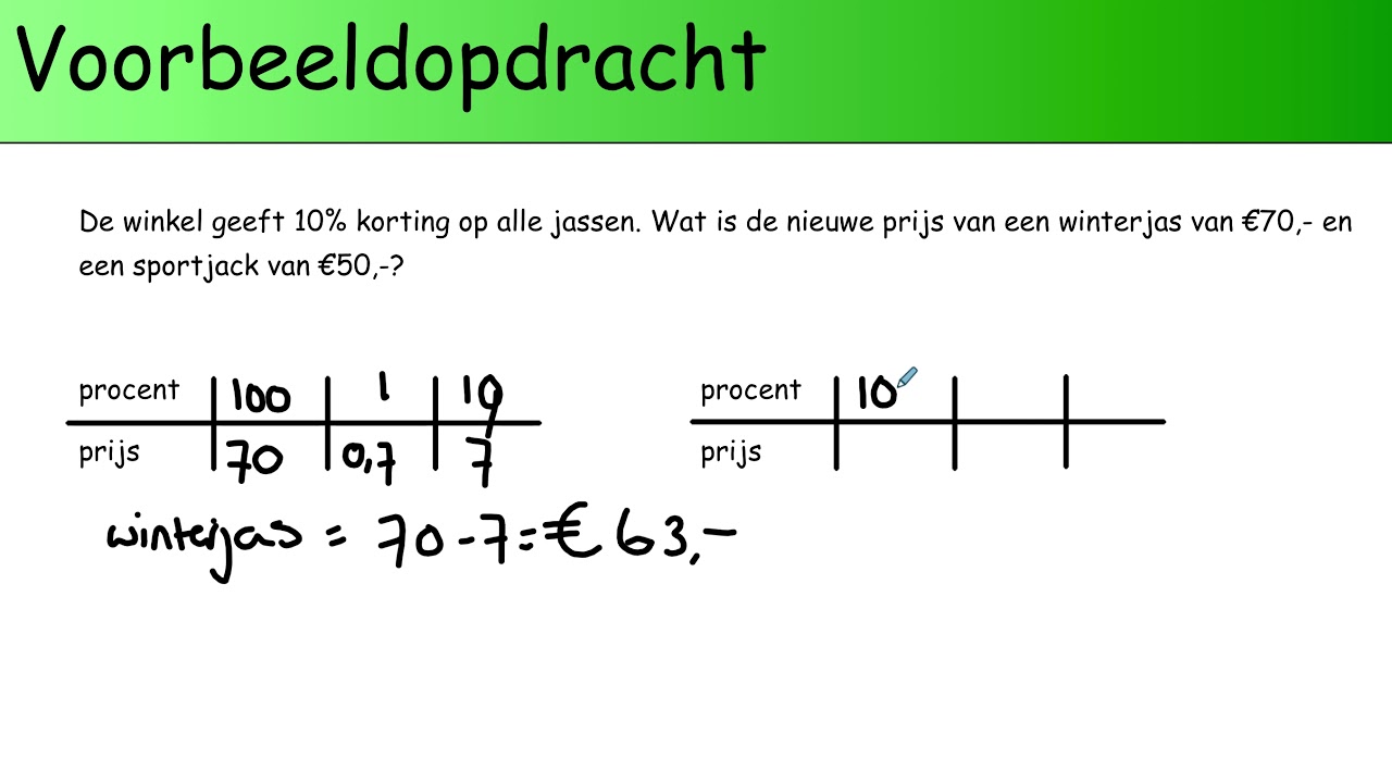 Klas 2 - Hoofdstuk 6 - Percentages berekenen m.b.v. een