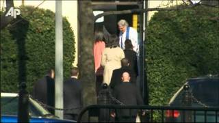 Raw Video: Obamas Walk to Church Across From WH