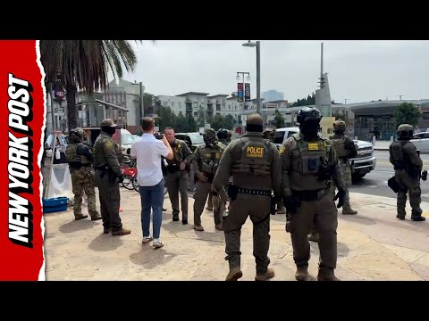 Border Patrol Conducts RAID Outside Newsom Press Conference