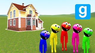 Elmo FAMILY VS HOUSES (Garry's Mod)