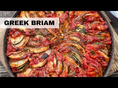 Greek BRIAM Greek Vegan Recipe With Zucchini And Potatoes Roasted Vegetables Recipe