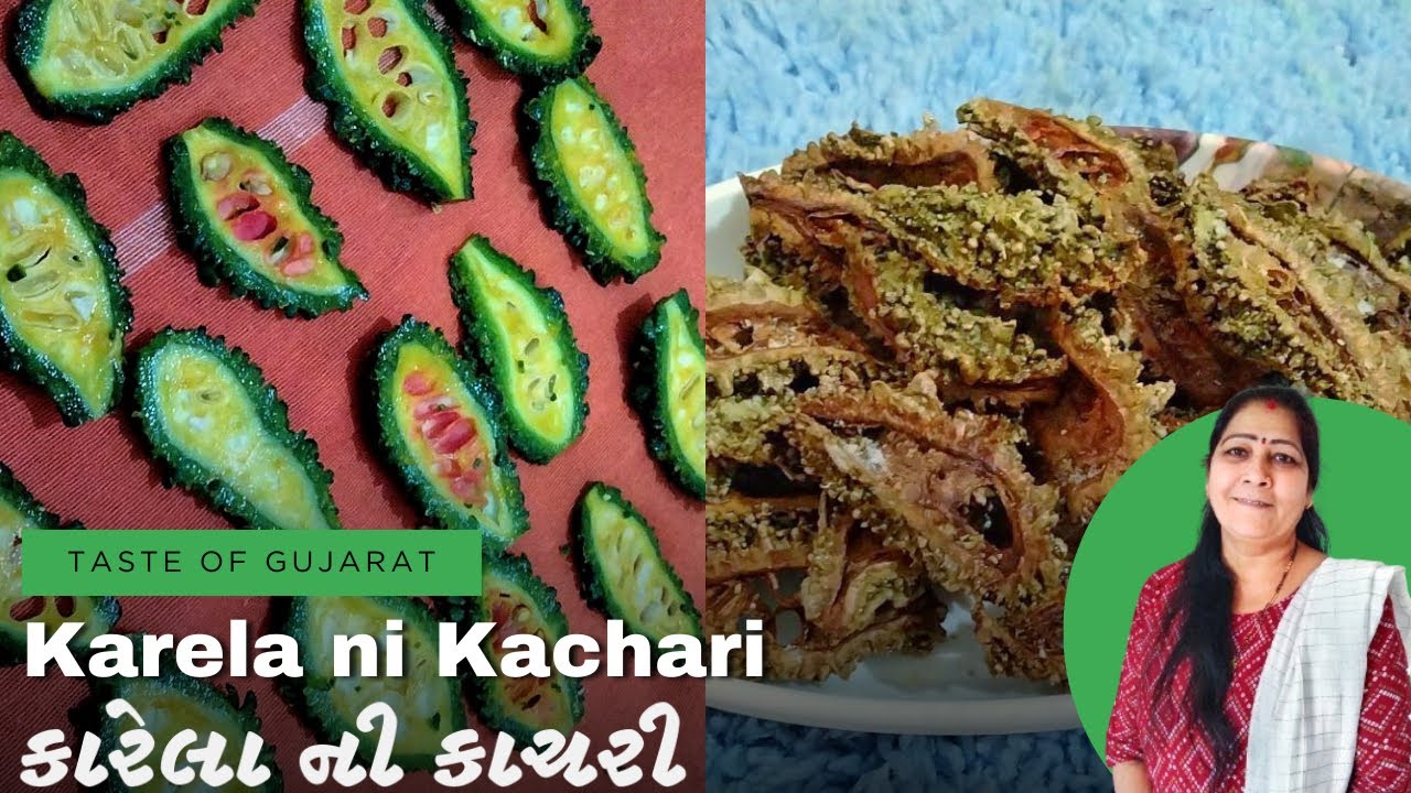 કારેલા ની કાચરી - Karela ni kachri - Kachri Recipe - Karela ni Sukavani - Taste of Gujarat