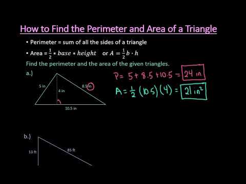 How to Find the Perimeter and Area of a Triangle - YouTube