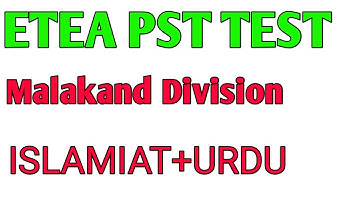 ETEA PST TEST MALAKAND DIVISION TODAY ISLAMIAT URDU PORTION SOLVED