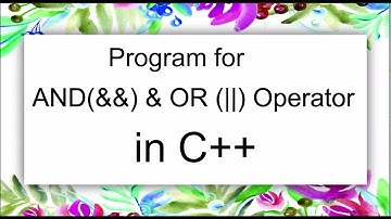 Program using AND && OR || operator C++