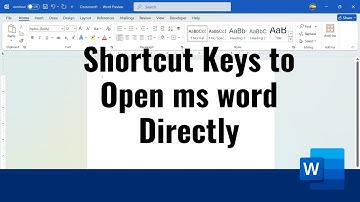 Shortcut Keys to Open ms word Directly [[shortcut tips and tricks]