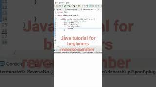java tutorial for beginners reverse a number #java #javaforbeginners #javaprogramming