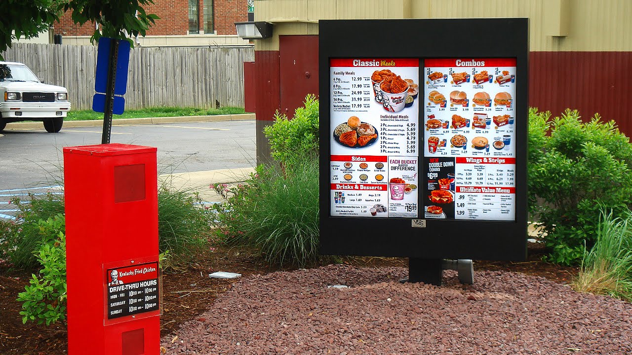 Outdoor Digital Menu Board Installation, KFC in Louisville, KY