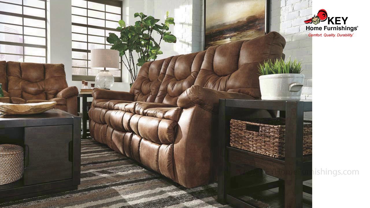 Ashley Darshmore Power Reclining Sofa 5680187 | KEY Home - YouTube