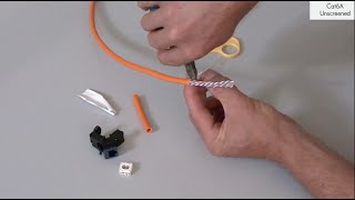 How to terminate a Aginode LANmark-6A uscreened keystone solid connector onto a cable (+ uninstall)