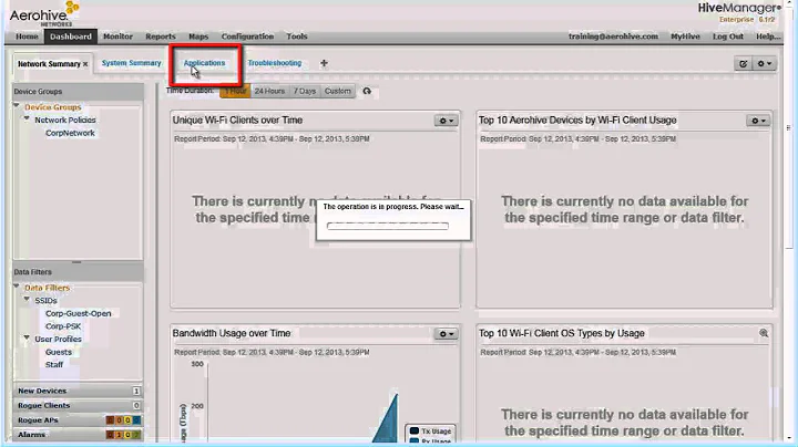 Aerohive Demo 03 Active Clients and Application Visibiity and Control