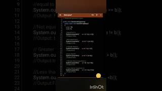 Relational operators in java programming language. #java #python #programming #javascript #js #code