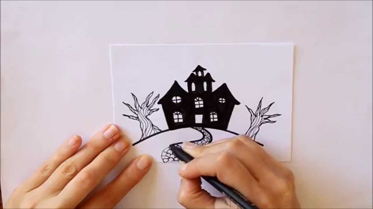 Cómo dibujar una Casa Encantada -Mini Serie Halloween- Dibuja Conmigo  Dibujos de Halloween - YouTube