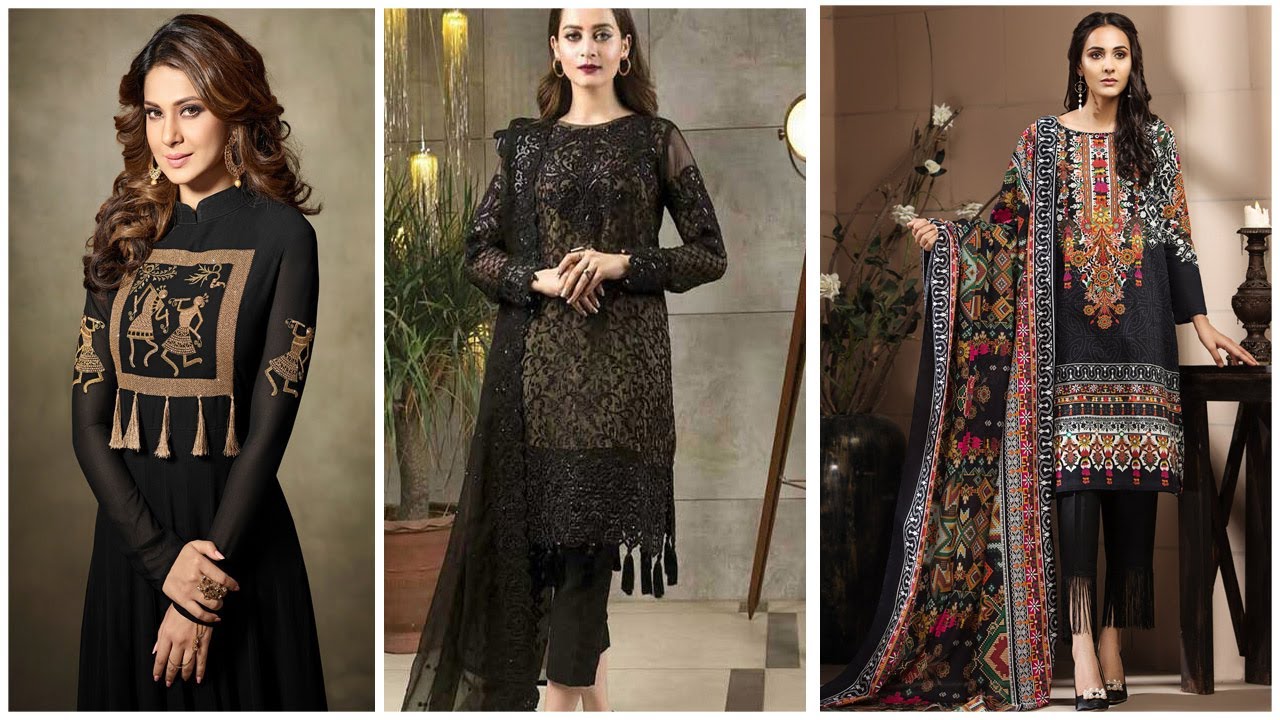 Latest Black Frock Designs 2020 | Black shalwar kameez for ladies ...