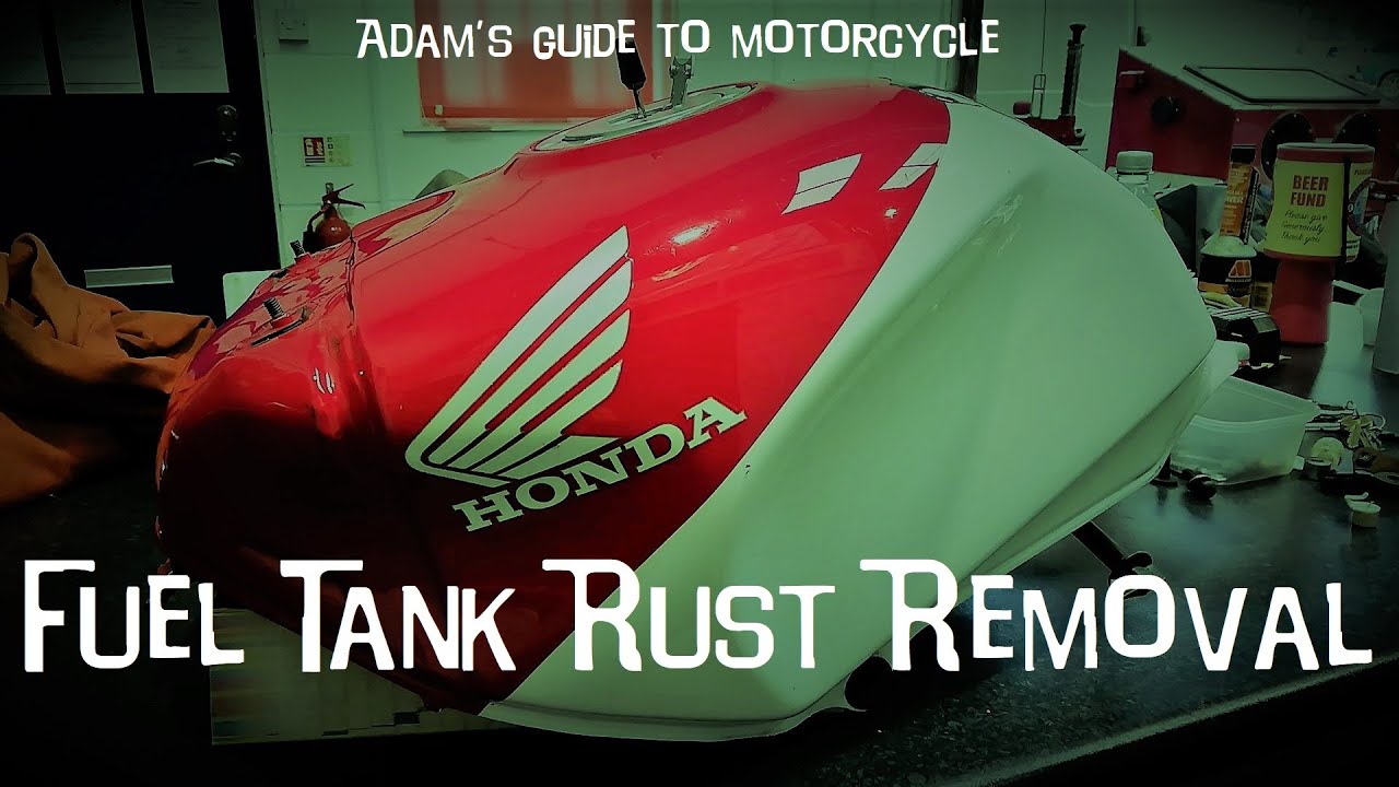 Adam's guide to removing rust from a motorcycle fuel tank. Honda RVF 400 tank  cleaning and sealing 