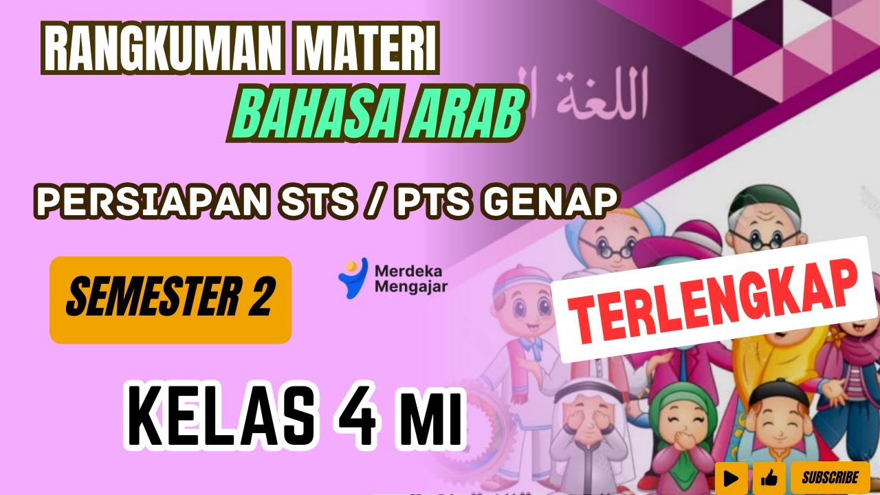 Rangkuman Materi BAHASA ARAB Kelas 4 MI Semester 2 || Rangkuman Materi STS/ PTS GENAP