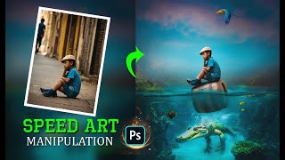 CROCODILE IN WATER SPEED ART |  MANIPULATION TUTORIAL