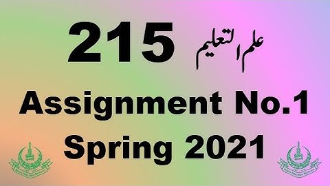 AIOU Code 215 Solved Assignment No.1 Spring 2021