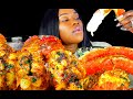 KING CRAB SEAFOOD BOIL MUKBANG | CHEESY ALFREDO SAUCE | LOBSTER TAIL | EATING | 2X SPICY MEGA PRAWNS