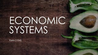 Economic systems: Part 1