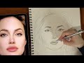 How to draw Angelina Jolie