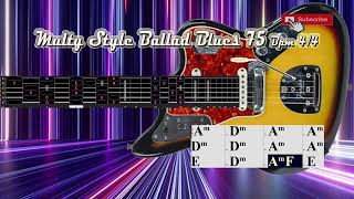 Multy Style Ballad Blues in Am Major 75 Bpm 4/4 Pentatonic Backing Track Jam #guitarbackingtrack