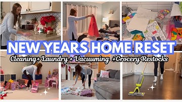 NEW YEARS HOME RESET| Cleaning + Organizing + Grocery Restocks+ Resetting the Whole House