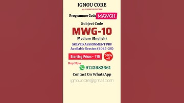 MWG 10 Solved Assignment PDF 2025-26 in English, MAWGS program MWG-10 Solved assignments
