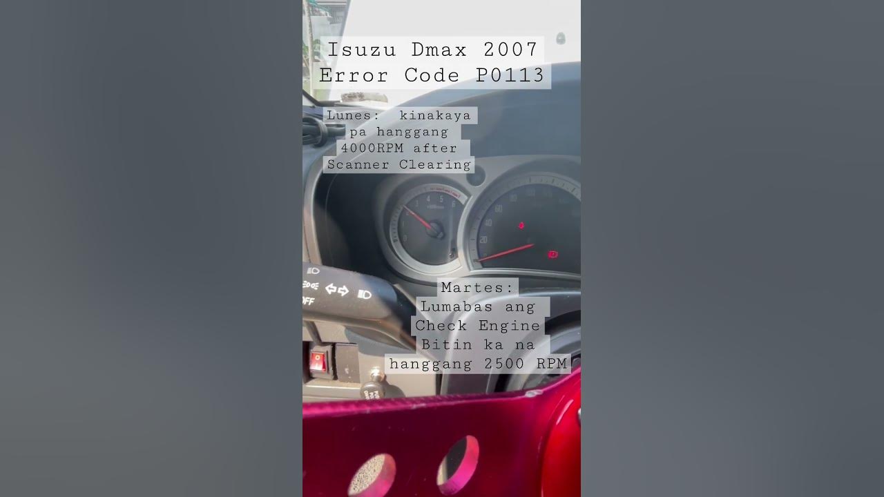 Low Power Isuzu Dmax Error Code P0113 YouTube