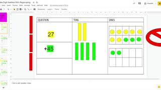 PART 2: #2 Double Digit Addition With Regrouping - Google Slides Task
