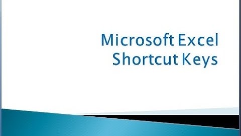 MS Office - Microsoft Excel Keyboard Shortcut Keys for Beginners