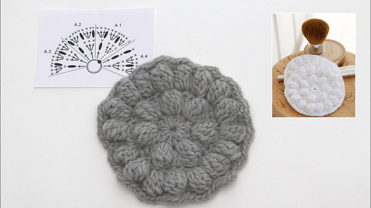 How to crochet the make-up pad in DROPS Extra 0-1520 - YouTube