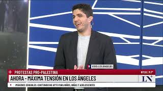 Protestas pro-Palestina en Estados Unidos: manifestantes se enfrentan con la policía en Los Angeles