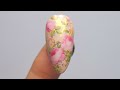 NAIL ART: Flakes And Transfer Foil Gel Nail Design